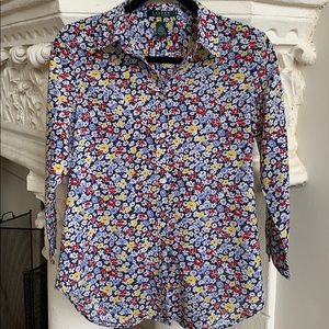 RALPH LAUREN BLOUSE—PRETTY FLOWERED DESIGN—MINT!